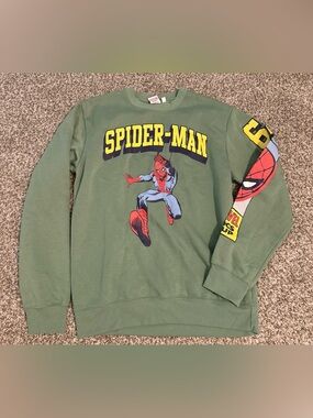 Women’s Marvel Spider-Man Sweatshirt ~ Green Size M